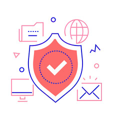 Design cybersecurity shield protection data security network security internet security privacy security online security verctor art illustration png