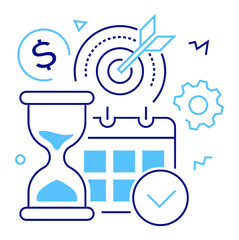 Design time management business strategy planning deadline project management productivity efficiency success goal verctor art illustration png