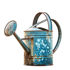 Vintage Old Watering Can Isolated on White Background