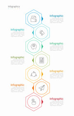Infographic 7 options design elements for your business data. Vector Illustration.