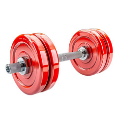 Metal Dumbbell Isolated on White Background for Fitness and Gym