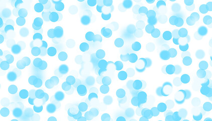 Colorful festive lights in blue tones forming a glowing garland. Abstract bokeh pattern with