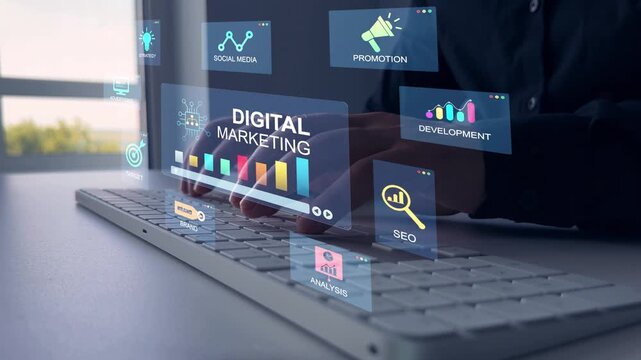 Digital Marketing development and goals strategy.Digital marketing for promotion of products with social media, email, website and channel search engine.Attract organic traffic for big sales.	