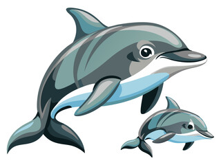 Fototapeta premium dolphin isolated on white background