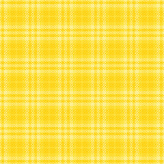 Seamless plaid pattern in warm yellow hues. Classic textile design for backgrounds, textures, or fabric mockups. Ideal for fashion, crafting, and design projects.