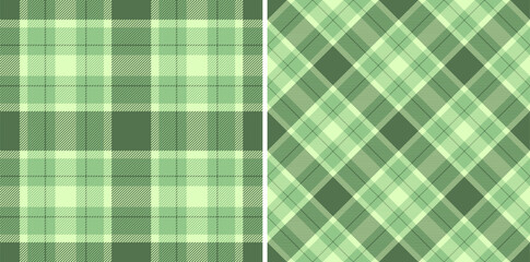 Two seamless pastel green plaid patterns.  Perfect for textile design, website backgrounds, or crafting projects.  A versatile image offering both classic and modern aesthetics.