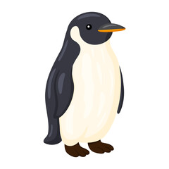 Standing Emperor Penguin Isolated Illustration