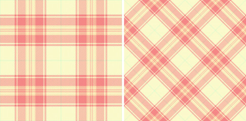 Pattern textile tartan of fabric seamless background with a plaid texture check vector. Set in spring colors of colorful home decor ideas.