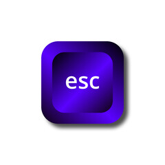 Keycap or button with esc word. 3d escape key icon symbolizing exit, cancel, or quitting action in computer interface and technology concepts.