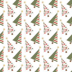 Christmas trees pattern in abstract style. Unusual Christmas trees for winter holidays and gift design