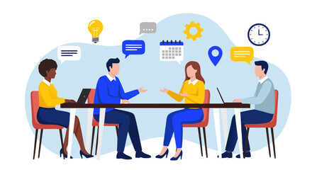 Business Meeting Collaboration Brainstorming Solutions and Strategic Planning for Growth