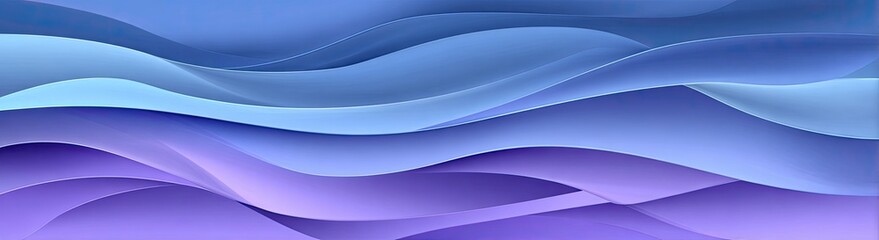 Fluid, layered waves in gradient shades of blue and purple