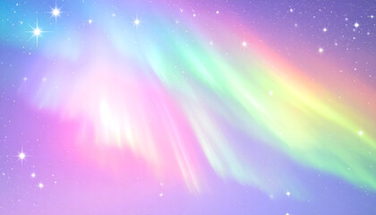 レインボーカラーのオーロラ