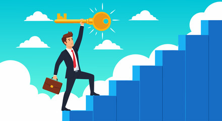 Achieving Business Success A Professional's Journey Up the Ladder with the Golden Key to Prosperity