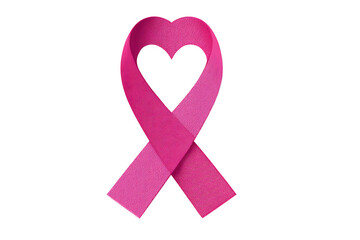 Pink Ribbon for Supporting Health Campaigns Isolated on Transparent