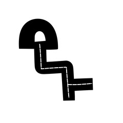 highway vector with tunnel