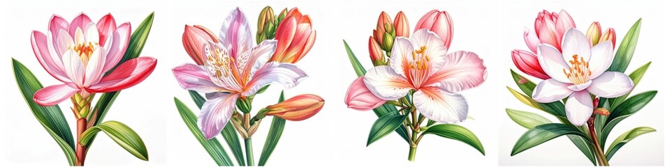 Tuberose creative drawing with rich pencil pigments and elegant color balance.