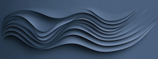 Blue layered paper waves, casting subtle shadows, abstract design