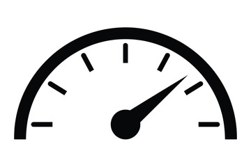 Simple black and white speedometer gauge icon