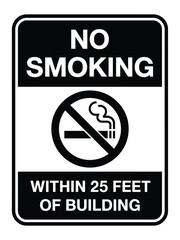 Obraz premium No smoking within 25 feet of building sign