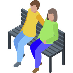 Pregnant couple sitting together on a park bench wearing casual clothing with a neutral expression and a white background creating a sense of anticipation and family growth