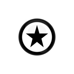 Glossy Detailed Star Icon Design Inside Circle Shape Symbol