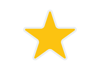 Obraz premium Single Yellow Star Flat Icon Illustration