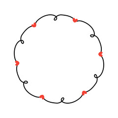 circle frame with heart decoration