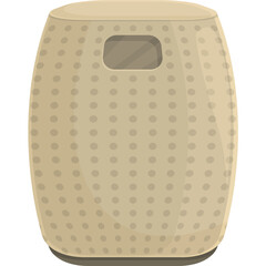 Light Brown Woven Barrel Shape Stool With Small Rectangular Opening On Top And Small Dots Pattern All Over The Surface Isolated On Transparent Background