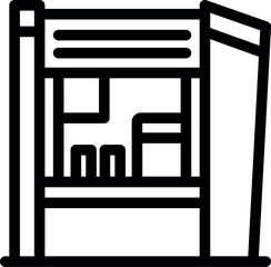 Modern outdoor vending machine dispensing snacks and drinks, providing convenient self service refreshments