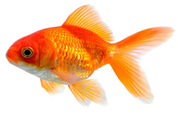 Vibrant Orange Goldfish Swimming Transparent Background