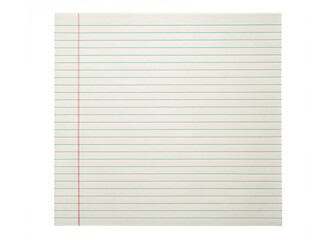 Ruled paper  isolated on white background