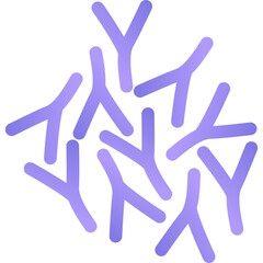 Purple Antibody Molecules Clustered Together With A Gradient Effect On A Transparent Background Represents Immune System Function And Medical Science