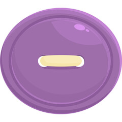 Purple Button With Light Yellow Slot And White Outline On Transparent Background Vector Illustration Flat Design Style