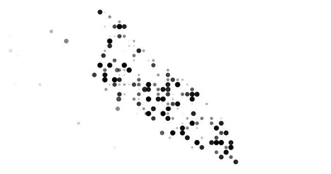 Motion Dots Assemble Shaping Aruba Silhouette Map