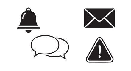 Notification bell and speech bubble representing communication and alerts