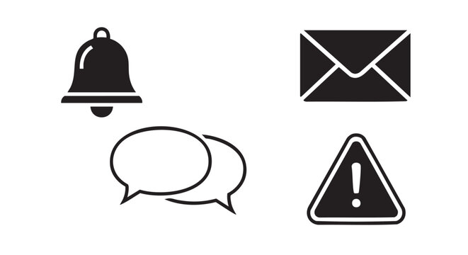 Notification bell and speech bubble representing communication and alerts