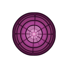 Abstract purple geometric sphere isolated on transparent background