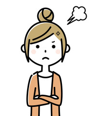 若い女性　ママ　怒る