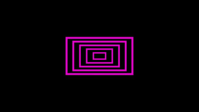 Lilac Neon Box Infinite Motion &ndash; Futuristic Electronic Animation Loop Background for Music Visualizer Sci-Fi and Digital Art Videos