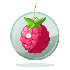 Raspberry in a glass ball