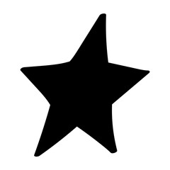 Star icon hand drawn. Vector illustration of a doodle asterisk. Isolated on a white background.