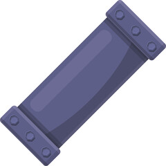 Purple Metal Cylinder with Bolted Ends on Transparent Background