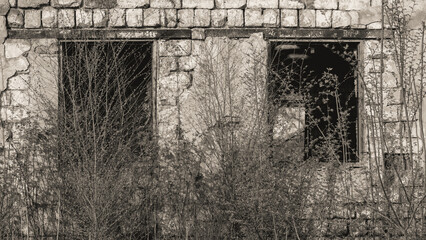 Fototapeta premium ruined street and destroyed houses the city Kiev war in Ukraine