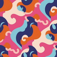 Obraz premium Vibrant Abstract Swirls Pattern Seamless Background Design.