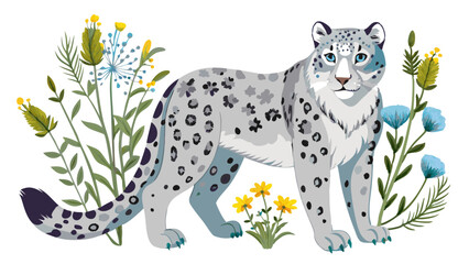 cat and flowers