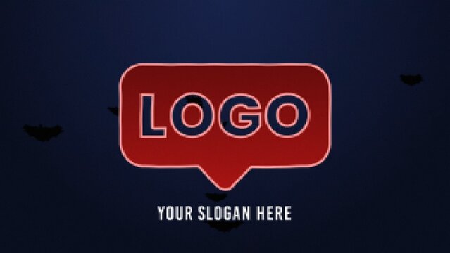 Horror 8 Bit Game Flying Bats Grunge Logo Reveal