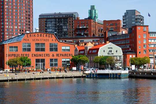 Eriksberg area on Hisingen, former shipyard near Alvsborg bridge on May 13, 2025 in Gothenburg, Sweden.