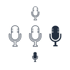 Microphone Icons - A Collection of Audio Recording Symbols.