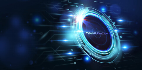 Business Transformation. Future and Innovation Internet and network concept. 3d illustration